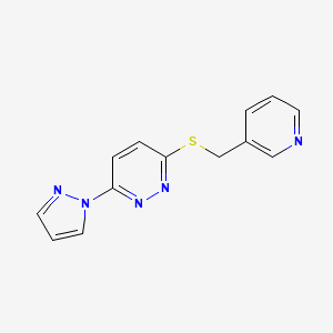 3-(1H-pyrazol-1-yl)-6-((pyridin-3-ylmethyl)thio)pyridazine
