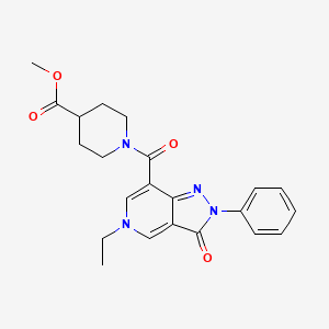 B2660928 methyl 1-(5-ethyl-3-oxo-2-phenyl-3,5-dihydro-2H-pyrazolo[4,3-c]pyridine-7-carbonyl)piperidine-4-carboxylate CAS No. 921833-15-0