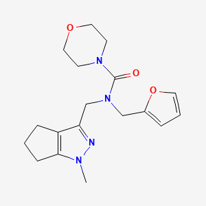 B2660941 N-(furan-2-ylmethyl)-N-((1-methyl-1,4,5,6-tetrahydrocyclopenta[c]pyrazol-3-yl)methyl)morpholine-4-carboxamide CAS No. 2034239-58-0
