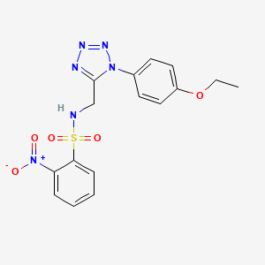 molecular formula C16H16N6O5S B2660955 N-((1-(4-ethoxyphenyl)-1H-tetrazol-5-yl)methyl)-2-nitrobenzenesulfonamide CAS No. 1005306-67-1