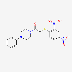 2-(2,4-Dinitrophenylthio)-1-(4-phenylpiperazinyl)ethan-1-one
