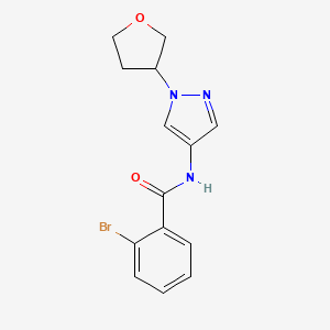 molecular formula C14H14BrN3O2 B2660962 2-bromo-N-(1-(tetrahydrofuran-3-yl)-1H-pyrazol-4-yl)benzamide CAS No. 1797158-29-2
