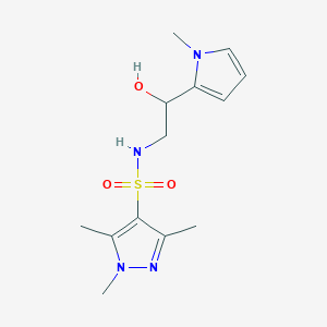 molecular formula C13H20N4O3S B2660973 N-(2-hydroxy-2-(1-methyl-1H-pyrrol-2-yl)ethyl)-1,3,5-trimethyl-1H-pyrazole-4-sulfonamide CAS No. 1448057-03-1