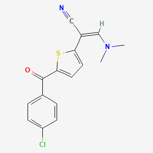 molecular formula C16H13ClN2OS B2660986 (Z)-2-[5-(4-chlorobenzoyl)-2-thienyl]-3-(dimethylamino)-2-propenenitrile CAS No. 478077-94-0
