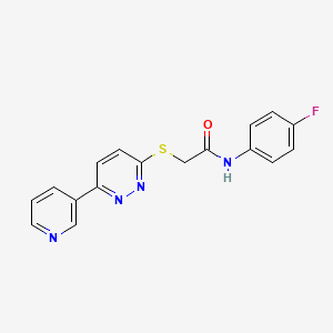 molecular formula C17H13FN4OS B2660991 N-(4-fluorophenyl)-2-(6-pyridin-3-ylpyridazin-3-yl)sulfanylacetamide CAS No. 872702-08-4