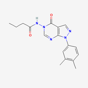 molecular formula C17H19N5O2 B2660995 N-(1-(3,4-dimethylphenyl)-4-oxo-1H-pyrazolo[3,4-d]pyrimidin-5(4H)-yl)butyramide CAS No. 899966-93-9
