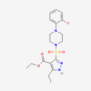 ethyl 3-ethyl-5-((4-(2-fluorophenyl)piperazin-1-yl)sulfonyl)-1H-pyrazole-4-carboxylate