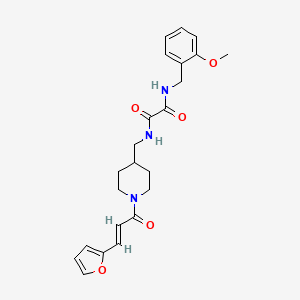 molecular formula C23H27N3O5 B2660999 (E)-N1-((1-(3-(furan-2-yl)acryloyl)piperidin-4-yl)methyl)-N2-(2-methoxybenzyl)oxalamide CAS No. 1235687-08-7