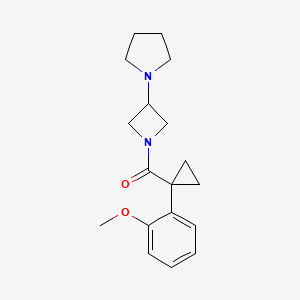 molecular formula C18H24N2O2 B2661001 [1-(2-Methoxyphenyl)cyclopropyl]-(3-pyrrolidin-1-ylazetidin-1-yl)methanone CAS No. 2309586-84-1