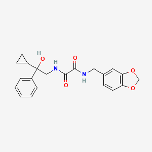 molecular formula C21H22N2O5 B2661009 N1-(benzo[d][1,3]dioxol-5-ylmethyl)-N2-(2-cyclopropyl-2-hydroxy-2-phenylethyl)oxalamide CAS No. 1421467-43-7