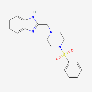 molecular formula C18H20N4O2S B2661011 2-((4-(phenylsulfonyl)piperazin-1-yl)methyl)-1H-benzo[d]imidazole CAS No. 924230-54-6