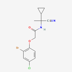 molecular formula C14H14BrClN2O2 B2661013 2-(2-bromo-4-chlorophenoxy)-N-(1-cyano-1-cyclopropylethyl)acetamide CAS No. 1090639-02-3