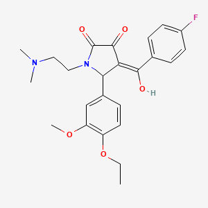 molecular formula C24H27FN2O5 B2661019 1-(2-(dimethylamino)ethyl)-5-(4-ethoxy-3-methoxyphenyl)-4-(4-fluorobenzoyl)-3-hydroxy-1H-pyrrol-2(5H)-one CAS No. 638134-19-7