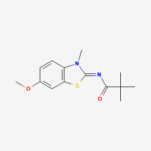 molecular formula C14H18N2O2S B2661026 (E)-N-(6-methoxy-3-methylbenzo[d]thiazol-2(3H)-ylidene)pivalamide CAS No. 681229-06-1