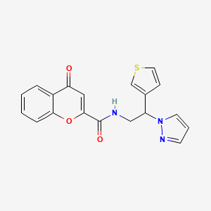 N-(2-(1H-pyrazol-1-yl)-2-(thiophen-3-yl)ethyl)-4-oxo-4H-chromene-2-carboxamide