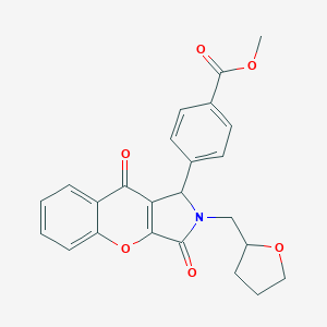 molecular formula C24H21NO6 B266104 Methyl 4-[3,9-dioxo-2-(tetrahydro-2-furanylmethyl)-1,2,3,9-tetrahydrochromeno[2,3-c]pyrrol-1-yl]benzoate 