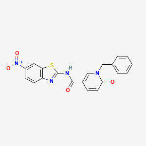 molecular formula C20H14N4O4S B2661041 1-benzyl-N-(6-nitro-1,3-benzothiazol-2-yl)-6-oxopyridine-3-carboxamide CAS No. 941910-89-0