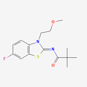 molecular formula C15H19FN2O2S B2661042 (Z)-N-(6-fluoro-3-(2-methoxyethyl)benzo[d]thiazol-2(3H)-ylidene)pivalamide CAS No. 864976-52-3