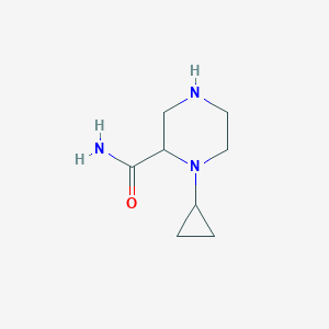 molecular formula C8H15N3O B2661046 1-Cyclopropylpiperazine-2-carboxamide CAS No. 1697661-89-4