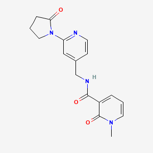 molecular formula C17H18N4O3 B2661052 1-methyl-2-oxo-N-((2-(2-oxopyrrolidin-1-yl)pyridin-4-yl)methyl)-1,2-dihydropyridine-3-carboxamide CAS No. 2034465-40-0