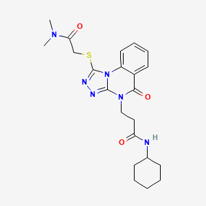 N-cyclohexyl-3-[1-{[2-(dimethylamino)-2-oxoethyl]thio}-5-oxo[1,2,4]triazolo[4,3-a]quinazolin-4(5H)-yl]propanamide