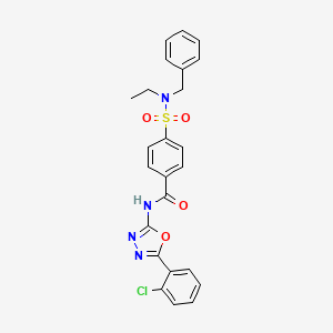 molecular formula C24H21ClN4O4S B2661066 4-[benzyl(ethyl)sulfamoyl]-N-[5-(2-chlorophenyl)-1,3,4-oxadiazol-2-yl]benzamide CAS No. 533869-35-1