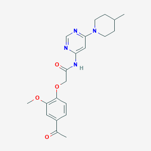 2-(4-acetyl-2-methoxyphenoxy)-N-(6-(4-methylpiperidin-1-yl)pyrimidin-4-yl)acetamide