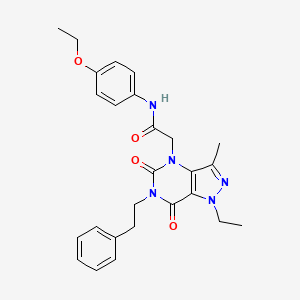 N-(4-ethoxyphenyl)-2-(1-ethyl-3-methyl-5,7-dioxo-6-phenethyl-6,7-dihydro-1H-pyrazolo[4,3-d]pyrimidin-4(5H)-yl)acetamide