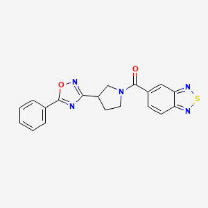 molecular formula C19H15N5O2S B2661082 Benzo[c][1,2,5]thiadiazol-5-yl(3-(5-phenyl-1,2,4-oxadiazol-3-yl)pyrrolidin-1-yl)methanone CAS No. 2034416-33-4