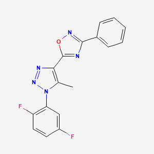 molecular formula C17H11F2N5O B2661085 5-(1-(2,5-difluorophenyl)-5-methyl-1H-1,2,3-triazol-4-yl)-3-phenyl-1,2,4-oxadiazole CAS No. 894935-85-4