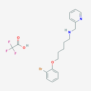 molecular formula C19H22BrF3N2O3 B2661086 5-(2-Bromophenoxy)-N-(pyridin-2-ylmethyl)pentan-1-amine 2,2,2-trifluoroacetate CAS No. 1956354-77-0