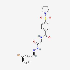 (E)-N-(2-(2-(3-bromobenzylidene)hydrazinyl)-2-oxoethyl)-4-(pyrrolidin-1-ylsulfonyl)benzamide