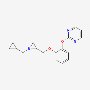molecular formula C17H19N3O2 B2661092 2-[2-[[1-(Cyclopropylmethyl)aziridin-2-yl]methoxy]phenoxy]pyrimidine CAS No. 2418732-26-8