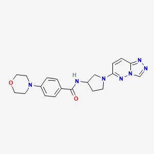 molecular formula C20H23N7O2 B2661094 N-(1-([1,2,4]triazolo[4,3-b]pyridazin-6-yl)pyrrolidin-3-yl)-4-morpholinobenzamide CAS No. 2034562-59-7