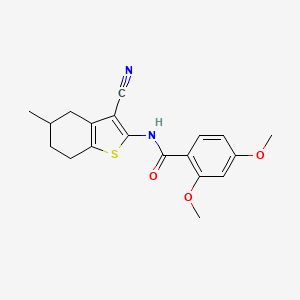 molecular formula C19H20N2O3S B2661100 N-(3-cyano-5-methyl-4,5,6,7-tetrahydrobenzo[b]thiophen-2-yl)-2,4-dimethoxybenzamide CAS No. 391221-70-8