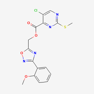 molecular formula C16H13ClN4O4S B2661103 [3-(2-Methoxyphenyl)-1,2,4-oxadiazol-5-yl]methyl 5-chloro-2-(methylsulfanyl)pyrimidine-4-carboxylate CAS No. 1110907-92-0