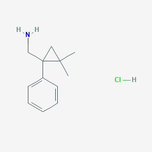 molecular formula C12H18ClN B2661106 (2,2-Dimethyl-1-phenylcyclopropyl)methanamine hydrochloride CAS No. 2060000-69-1