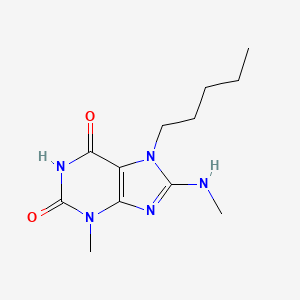molecular formula C12H19N5O2 B2661107 3-methyl-8-(methylamino)-7-pentyl-1H-purine-2,6(3H,7H)-dione CAS No. 313230-31-8