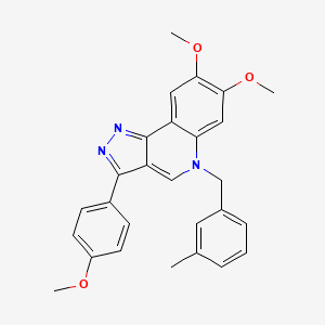 molecular formula C27H25N3O3 B2661110 7,8-dimethoxy-3-(4-methoxyphenyl)-5-(3-methylbenzyl)-5H-pyrazolo[4,3-c]quinoline CAS No. 866728-56-5