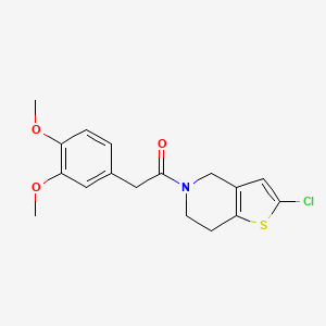 molecular formula C17H18ClNO3S B2661111 1-(2-chloro-6,7-dihydrothieno[3,2-c]pyridin-5(4H)-yl)-2-(3,4-dimethoxyphenyl)ethanone CAS No. 2034416-73-2