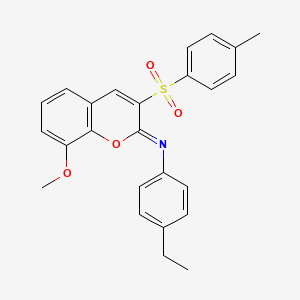 molecular formula C25H23NO4S B2661115 N-(4-ethylphenyl)-8-methoxy-3-(4-methylphenyl)sulfonylchromen-2-imine CAS No. 1321666-68-5
