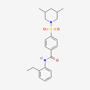 molecular formula C22H28N2O3S B2661122 4-((3,5-dimethylpiperidin-1-yl)sulfonyl)-N-(2-ethylphenyl)benzamide CAS No. 392324-43-5