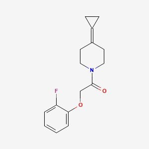 molecular formula C16H18FNO2 B2661124 1-(4-Cyclopropylidenepiperidin-1-yl)-2-(2-fluorophenoxy)ethanone CAS No. 2097859-28-2