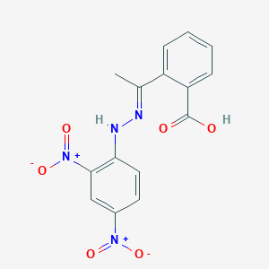 molecular formula C15H12N4O6 B2661126 2-{1-[(E)-2-(2,4-dinitrophenyl)hydrazono]ethyl}benzenecarboxylic acid CAS No. 304648-92-8