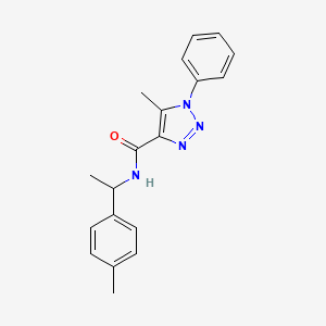 molecular formula C19H20N4O B2661128 5-methyl-1-phenyl-N-(1-(p-tolyl)ethyl)-1H-1,2,3-triazole-4-carboxamide CAS No. 1032228-58-2