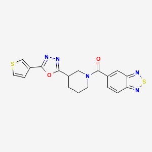 Benzo[c][1,2,5]thiadiazol-5-yl(3-(5-(thiophen-3-yl)-1,3,4-oxadiazol-2-yl)piperidin-1-yl)methanone