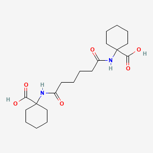 molecular formula C20H32N2O6 B2661138 1-{5-[(1-Carboxycyclohexyl)carbamoyl]-pentanamido}-cyclohexane-1-carboxylic acid CAS No. 300398-14-5