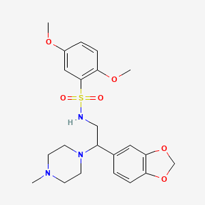 molecular formula C22H29N3O6S B2661142 N-(2-(benzo[d][1,3]dioxol-5-yl)-2-(4-methylpiperazin-1-yl)ethyl)-2,5-dimethoxybenzenesulfonamide CAS No. 896260-20-1