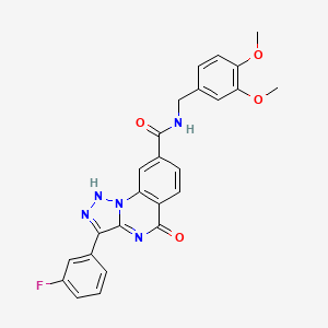 molecular formula C25H20FN5O4 B2661150 N-(3,4-dimethoxybenzyl)-3-(3-fluorophenyl)-5-oxo-4,5-dihydro-[1,2,3]triazolo[1,5-a]quinazoline-8-carboxamide CAS No. 1031624-66-4