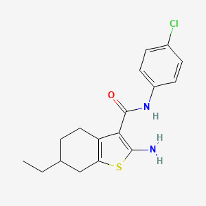 2-amino-N-(4-chlorophenyl)-6-ethyl-4,5,6,7-tetrahydro-1-benzothiophene-3-carboxamide